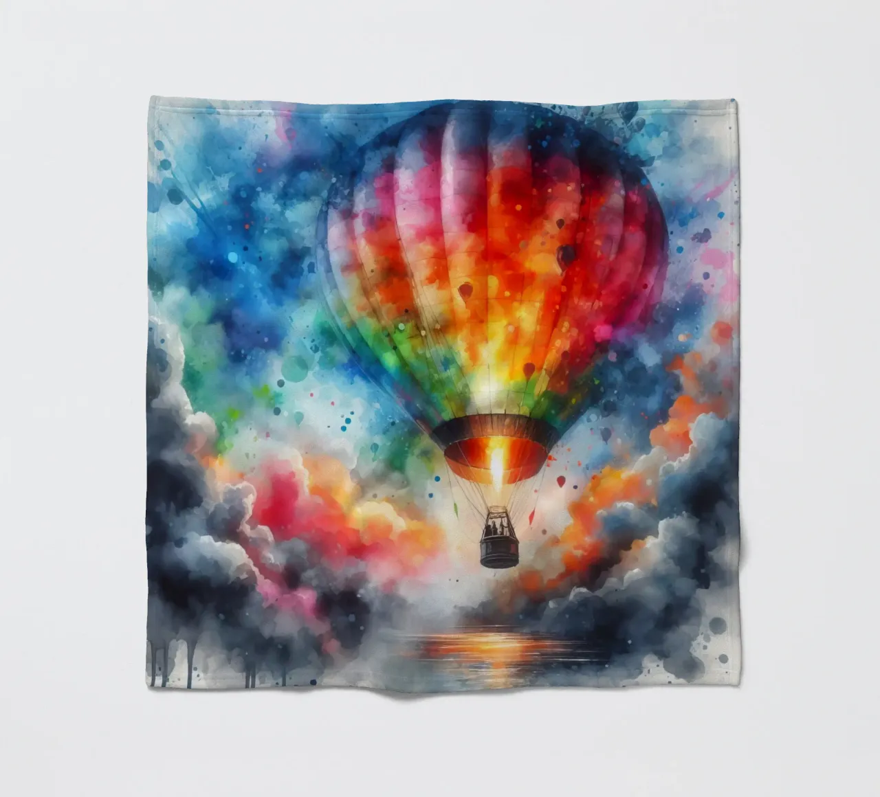 Mongolfiera ad acquerello coperta in pile da 🎁 ARTVI-SHOP