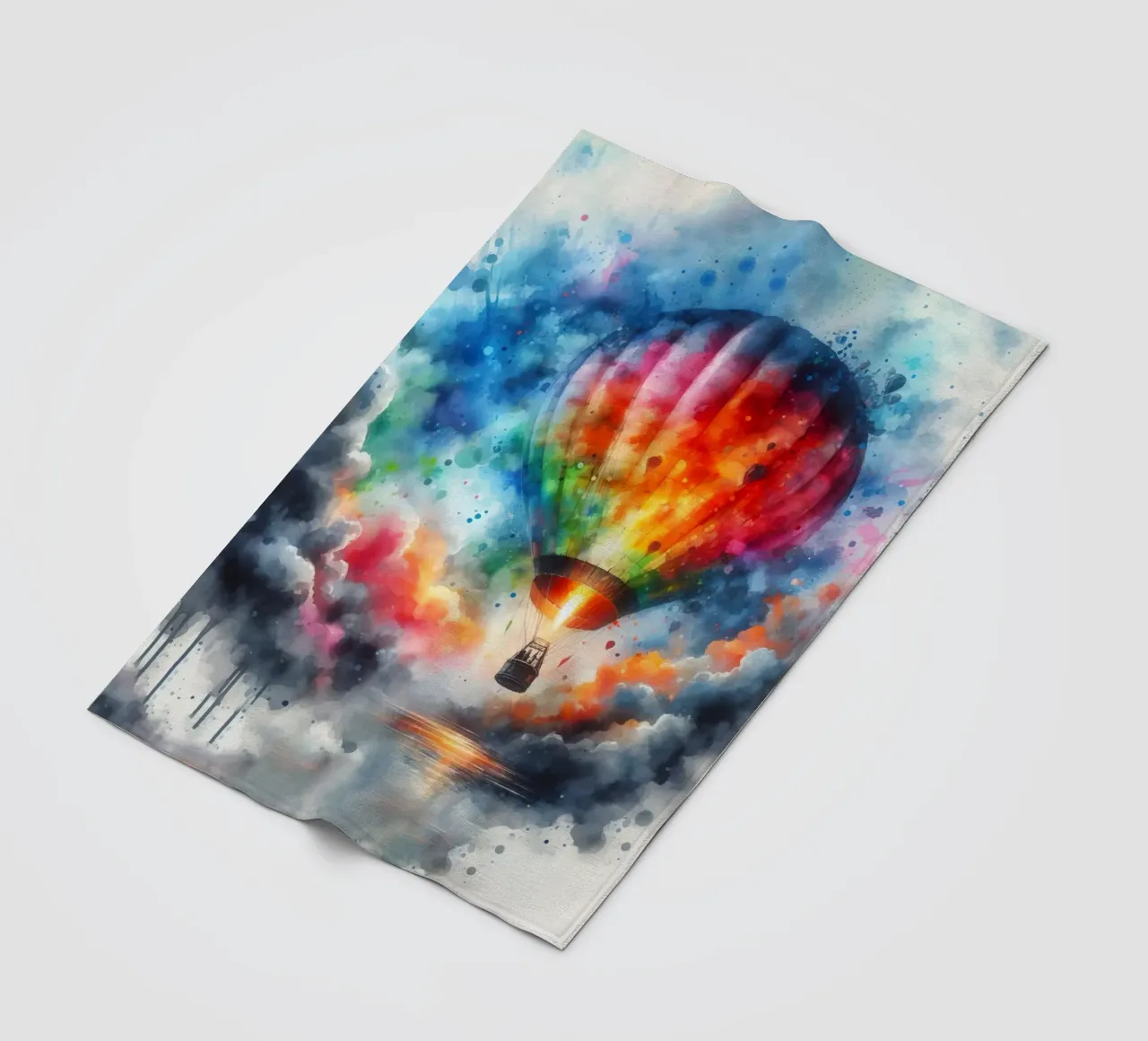 Mongolfiera ad acquerello coperta in pile da 🎁 ARTVI-SHOP