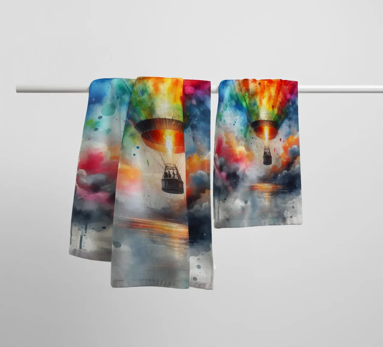 Mongolfiera ad acquerello asciugamano da bagno da 🎁 ARTVI-SHOP