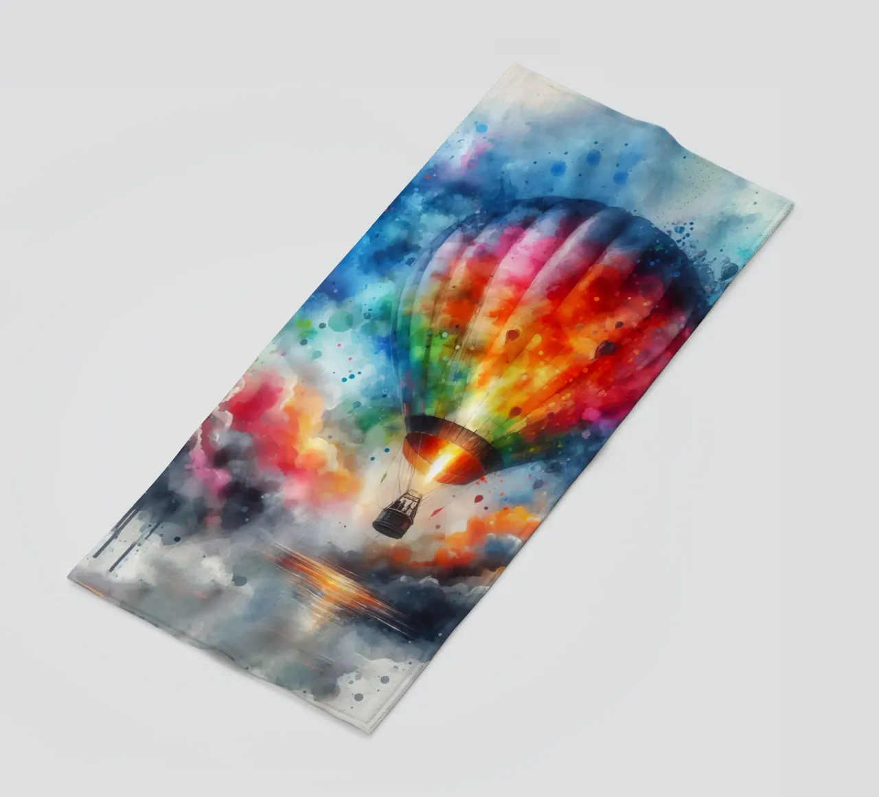 Mongolfiera ad acquerello telo mare da 🎁 ARTVI-SHOP