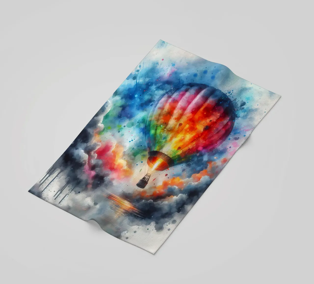 Mongolfiera ad acquerello telo mare da 🎁 ARTVI-SHOP