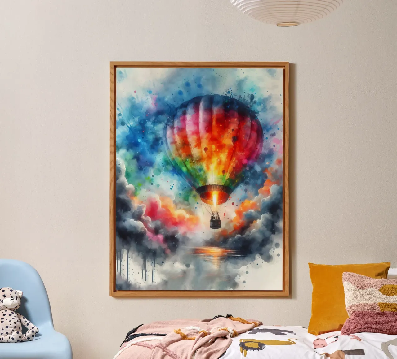 Mongolfiera ad acquerello alluminio dibond da 🎁 ARTVI-SHOP