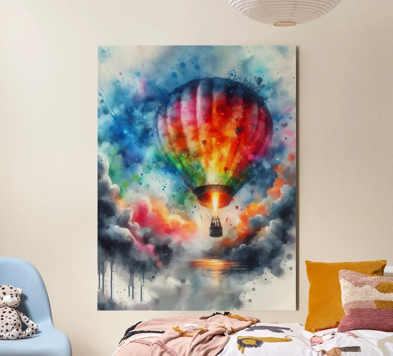 Mongolfiera ad acquerello alluminio dibond da 🎁 ARTVI-SHOP