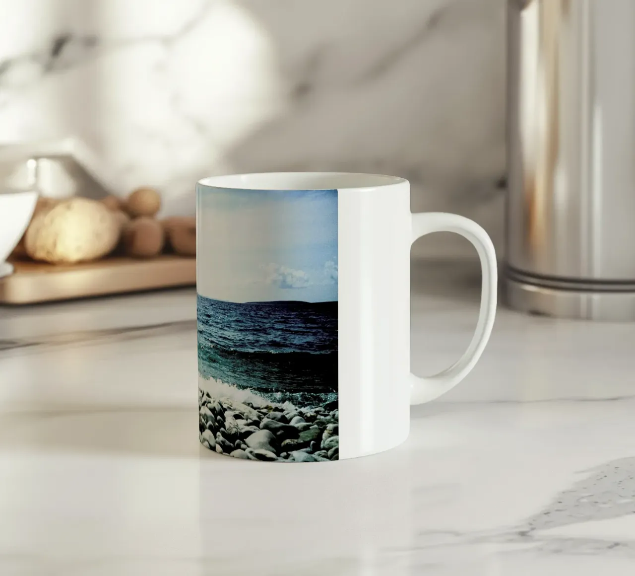Wavy ceramic mug by BLAEK Design Studio