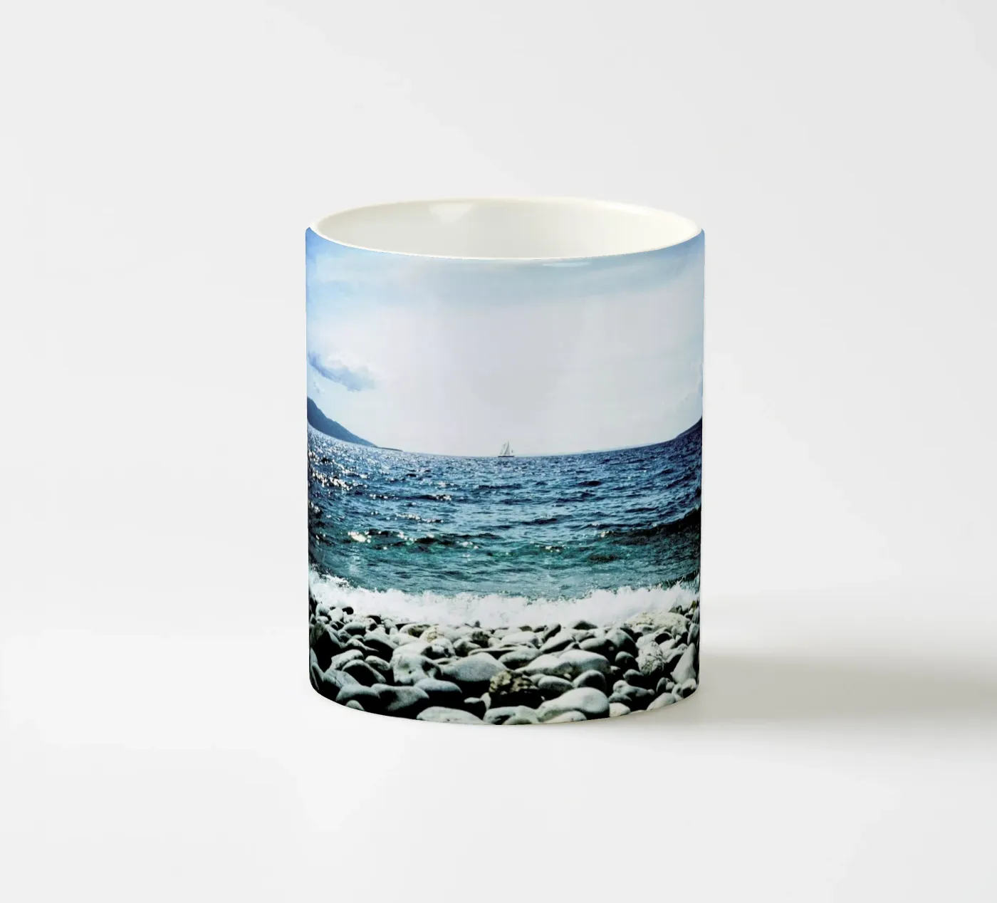 Wavy ceramic mug by BLAEK Design Studio