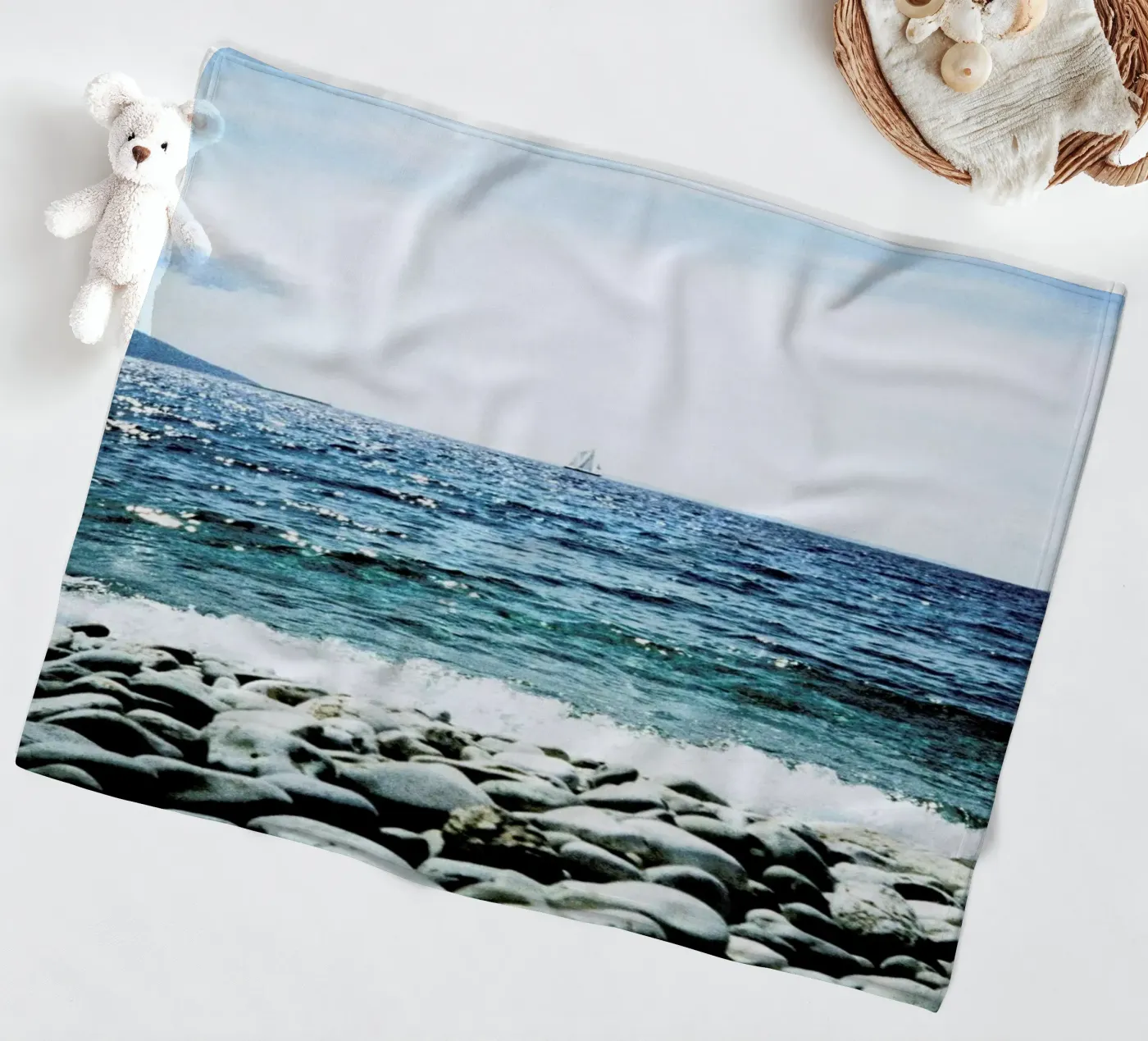 Wavy fleece blanket by BLAEK Design Studio