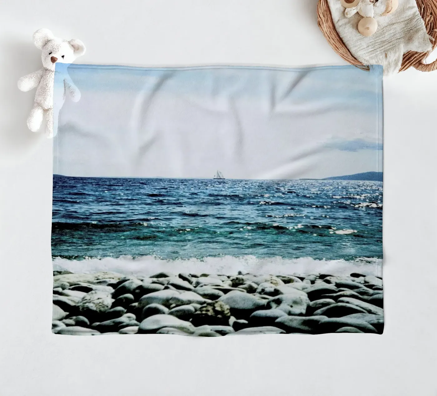 Wavy fleece blanket by BLAEK Design Studio