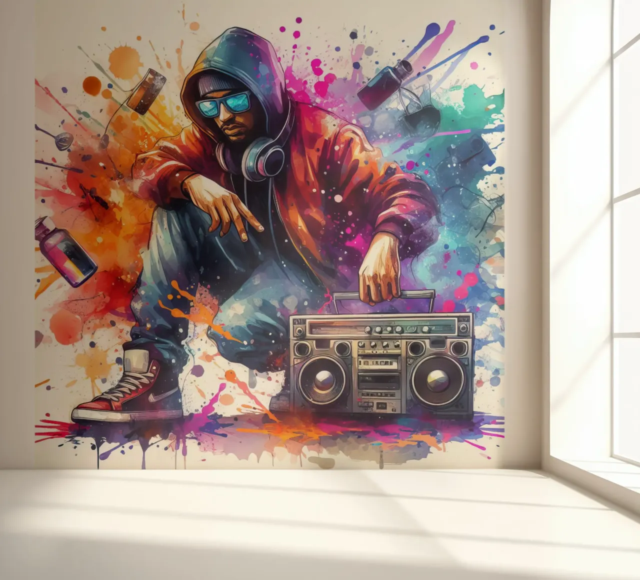 jonge rapper fotobehang van 🎁 NOBELART