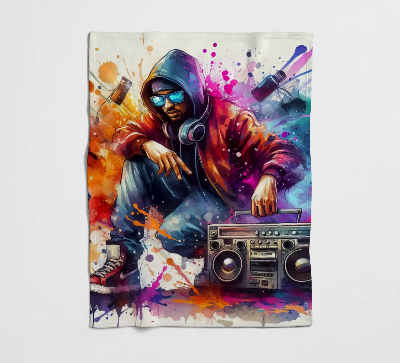 junger Rapper Fleecedecke von 🎁 NOBELART