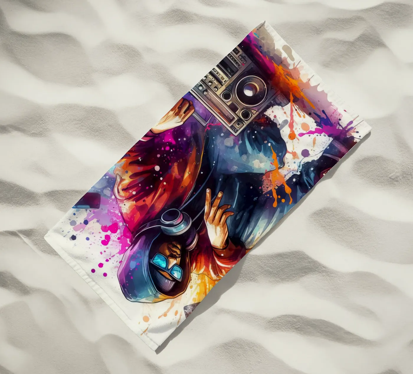 jonge rapper strandhanddoek van 🎁 NOBELART