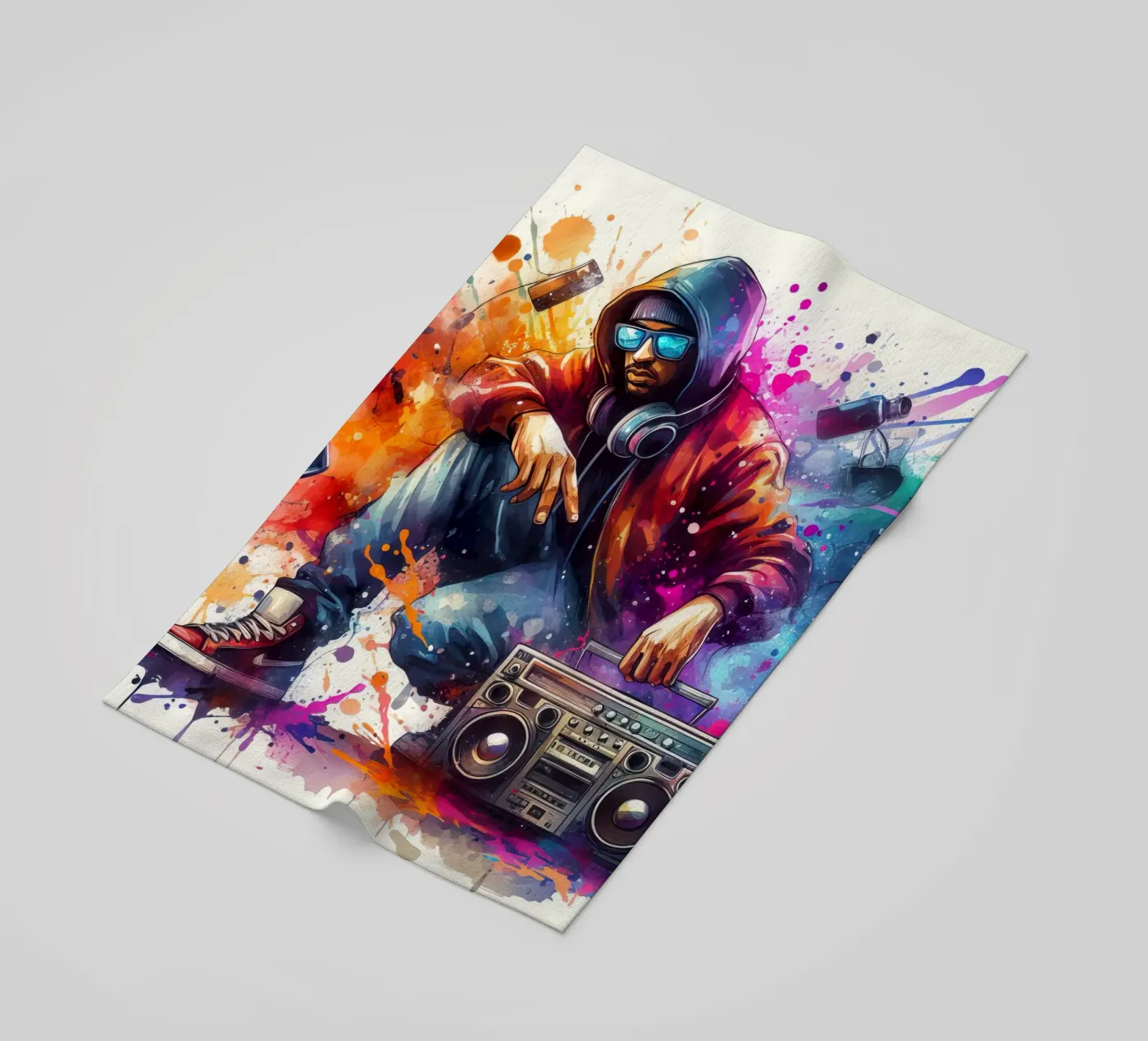 jonge rapper strandhanddoek van 🎁 NOBELART