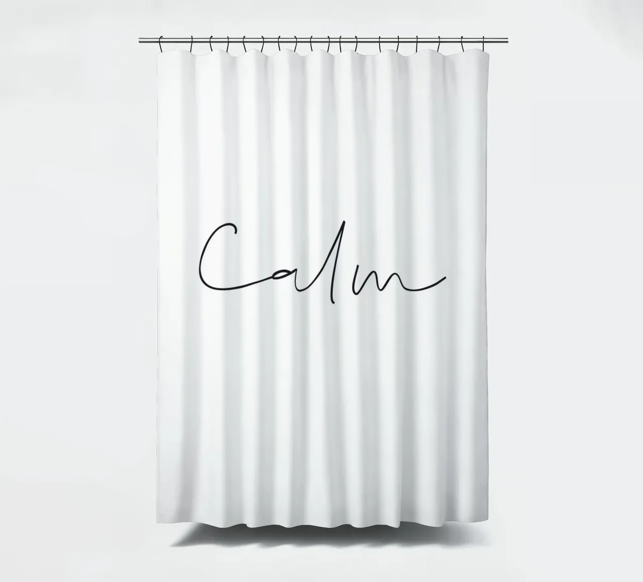 Minimalistisch rustig ontwerp - rustgevende typografie douchegordijn van Whole©