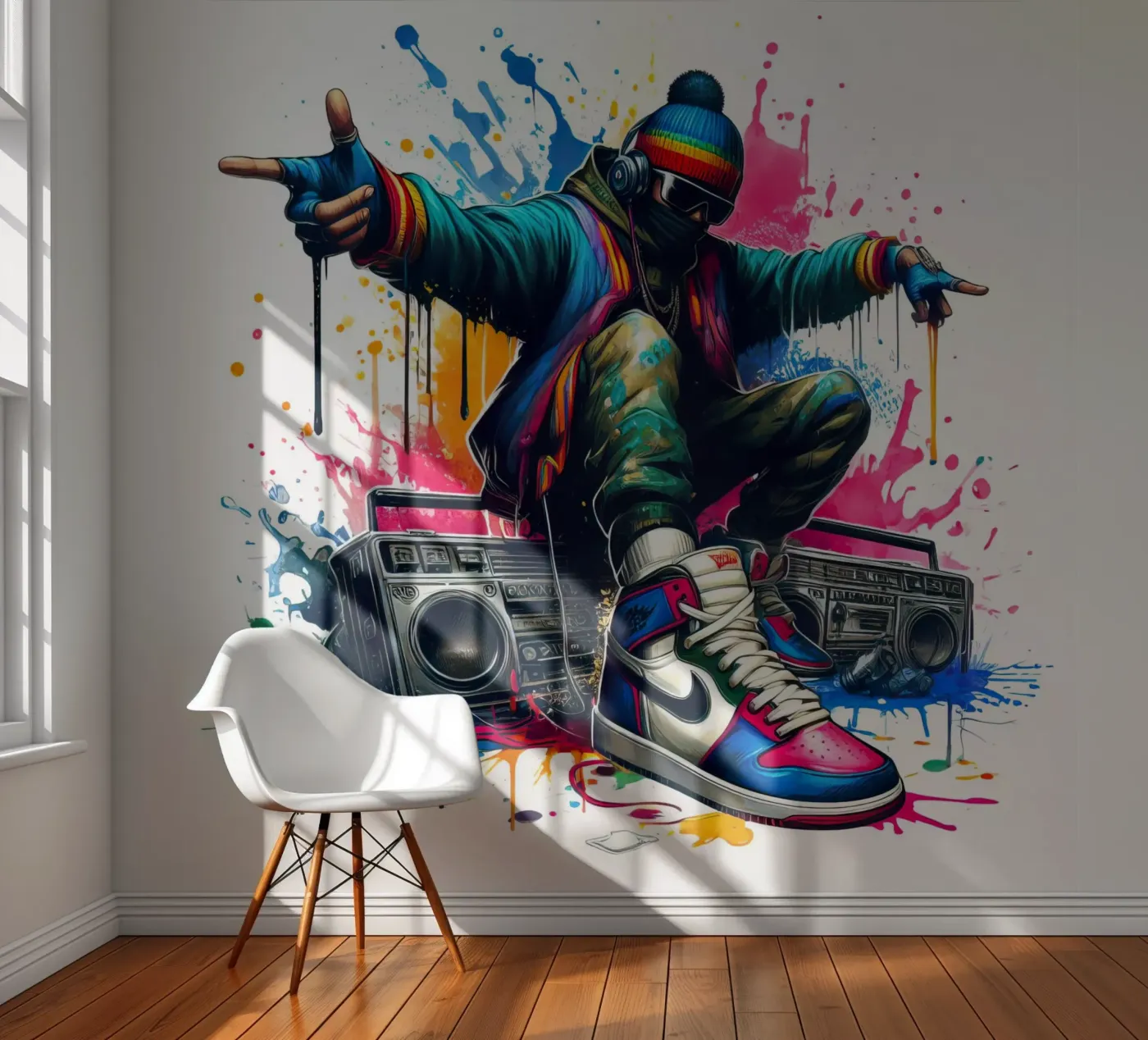 jonge rapper fotobehang van 🎁 NOBELART