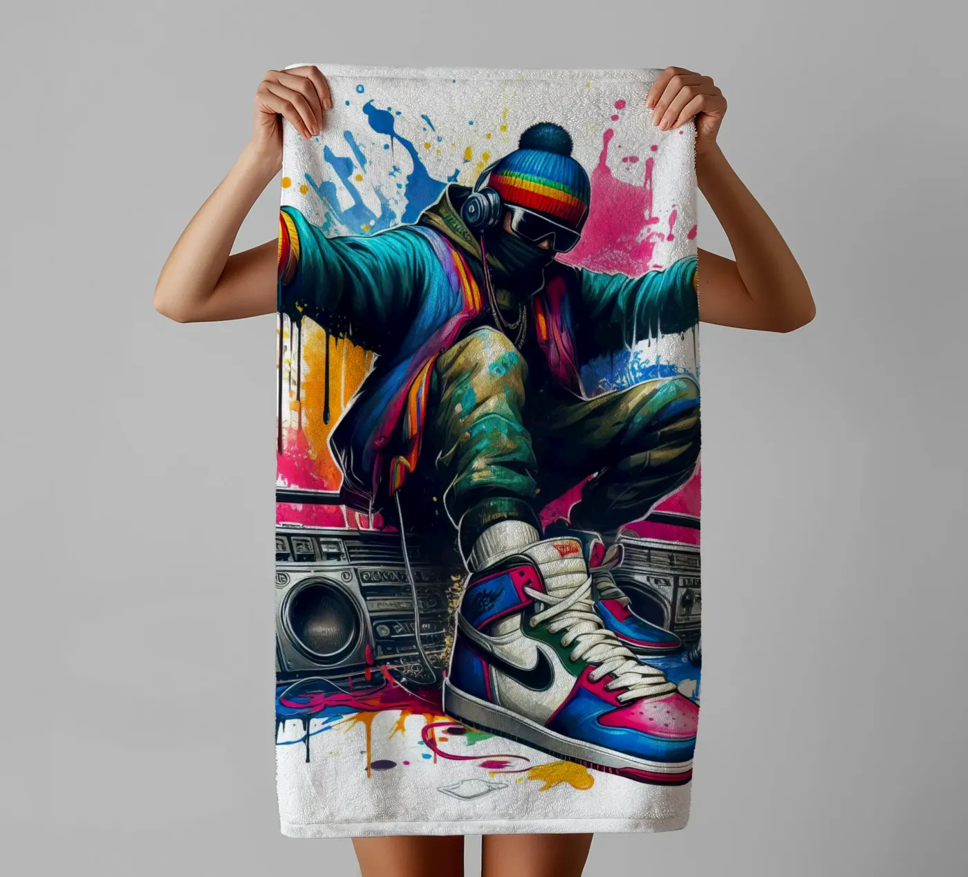 jonge rapper badhanddoek van 🎁 NOBELART