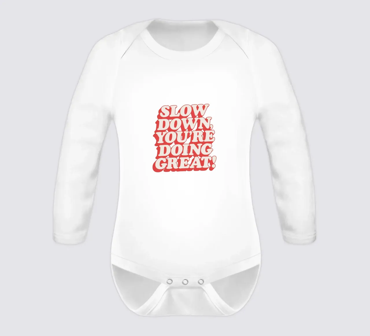 Langsam, du machst das toll Typografie Design Langarm Babybody von THE MOTIVATED TYPE