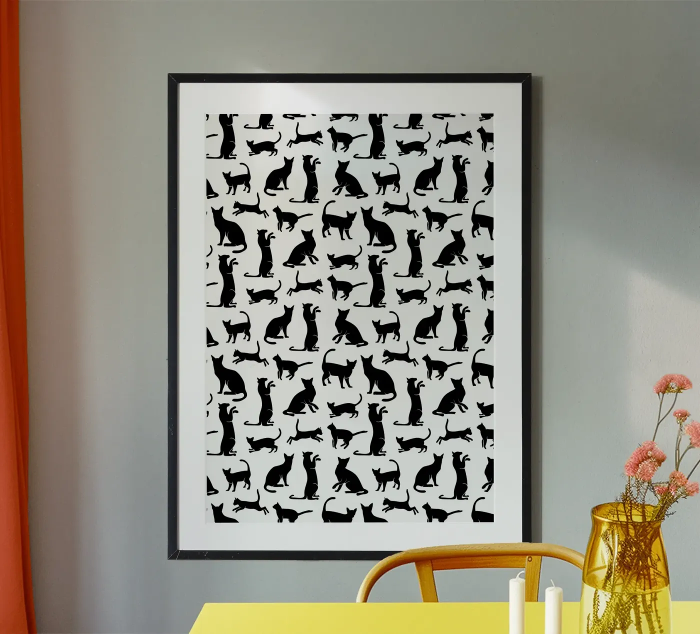 Black Cats Pattern poster by Happypatterns