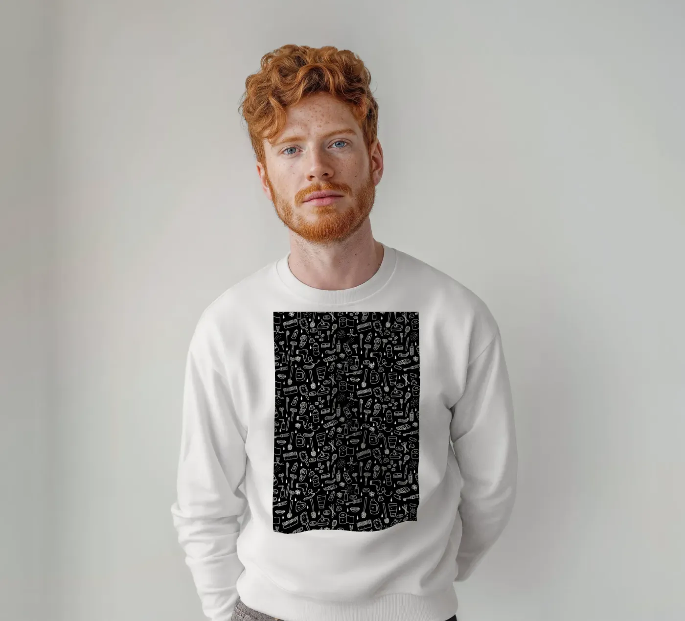Shower Pattern (black) sweatshirt by Herzette