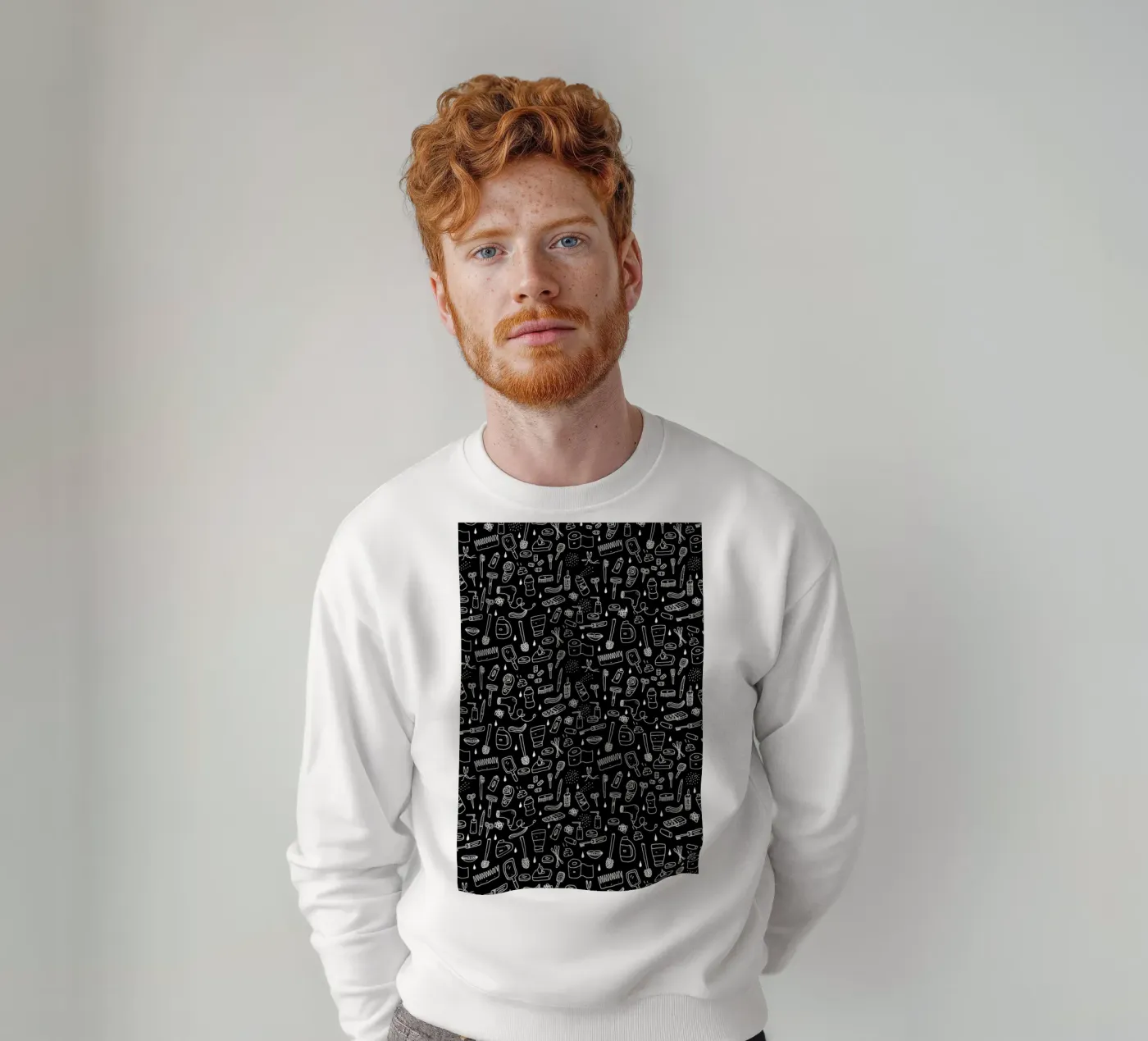 Shower Pattern (black) sweatshirt by Herzette