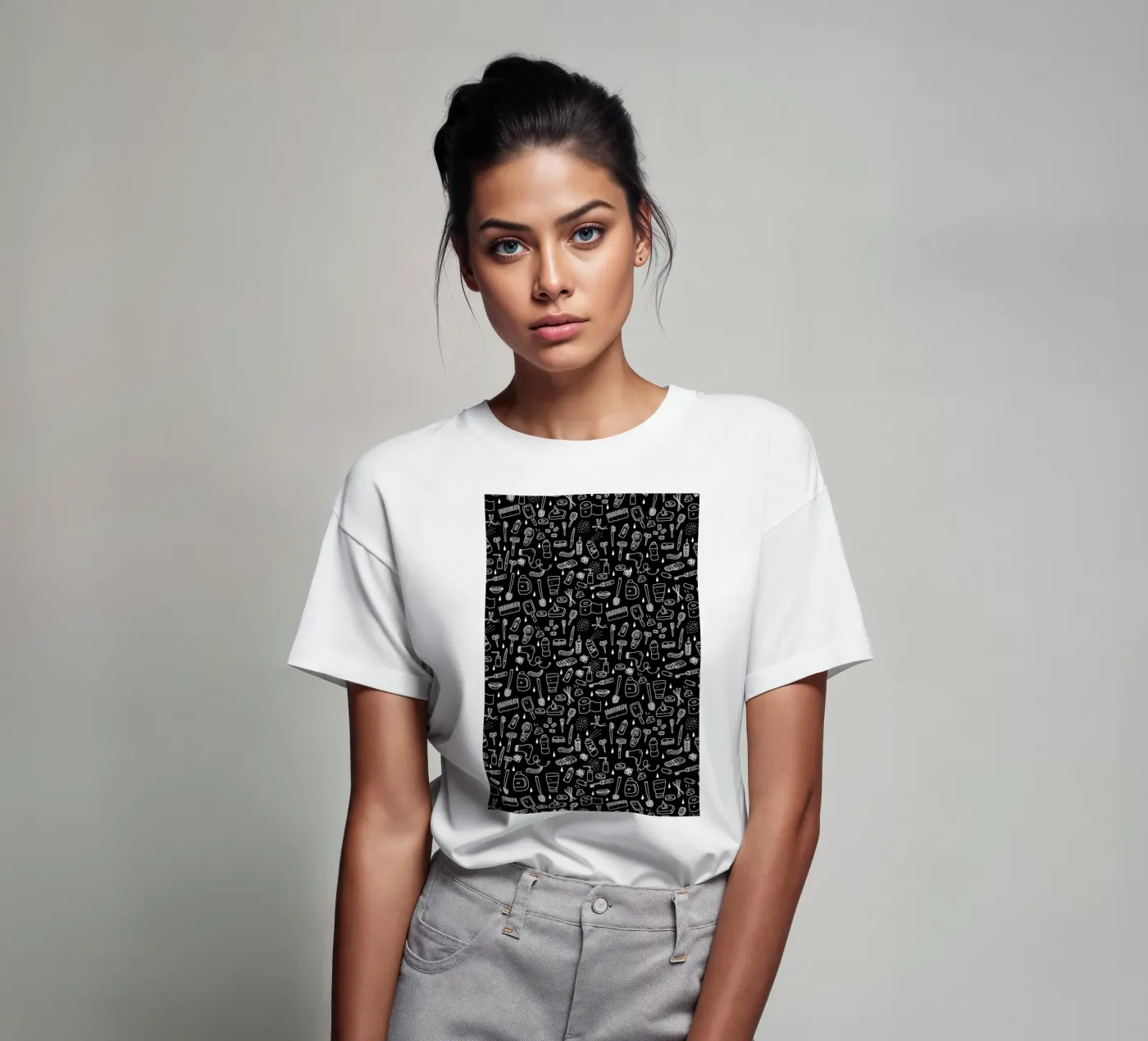 Shower Pattern (black) t-shirt da Herzette