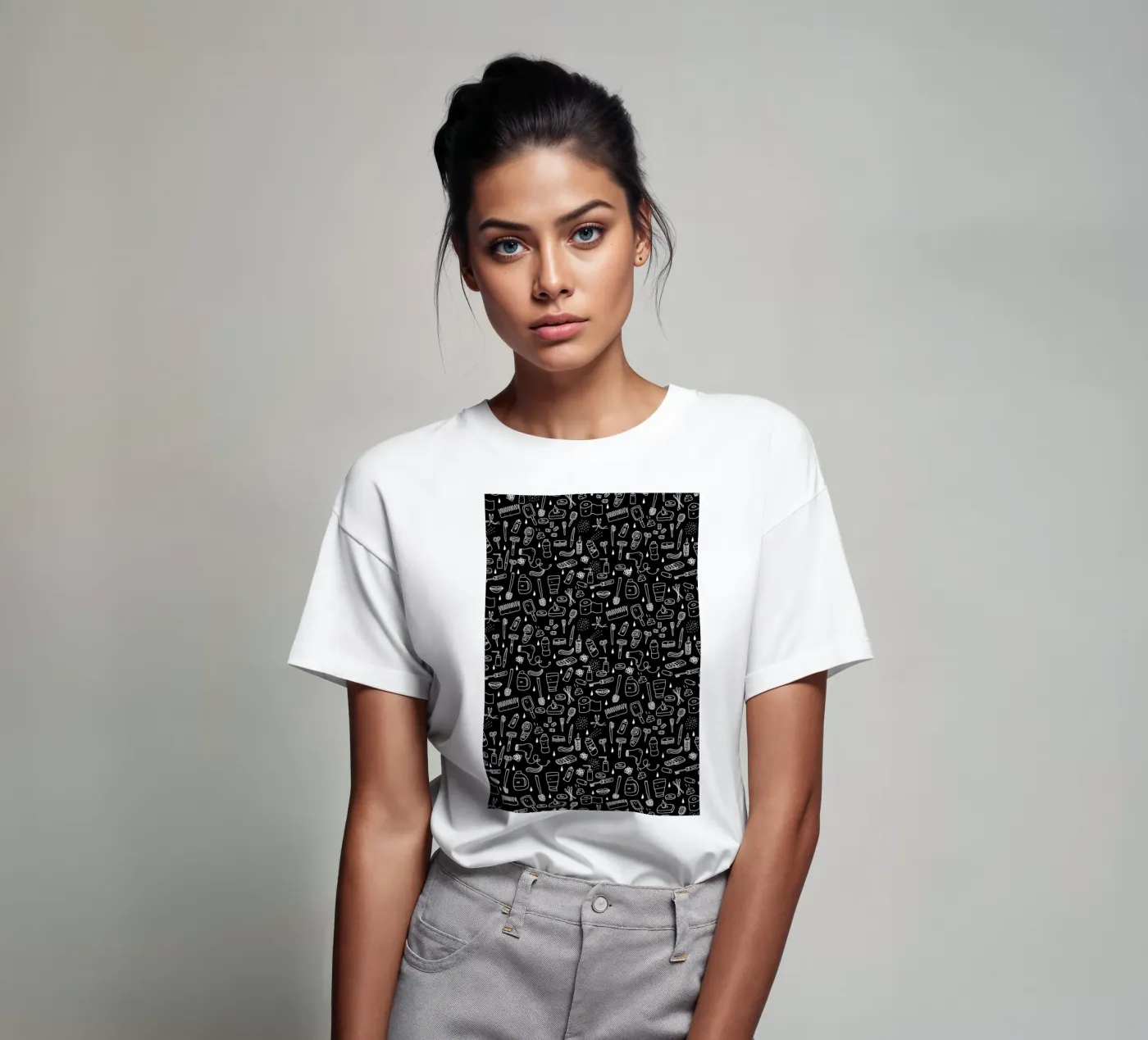 Shower Pattern (black) t-shirt da Herzette