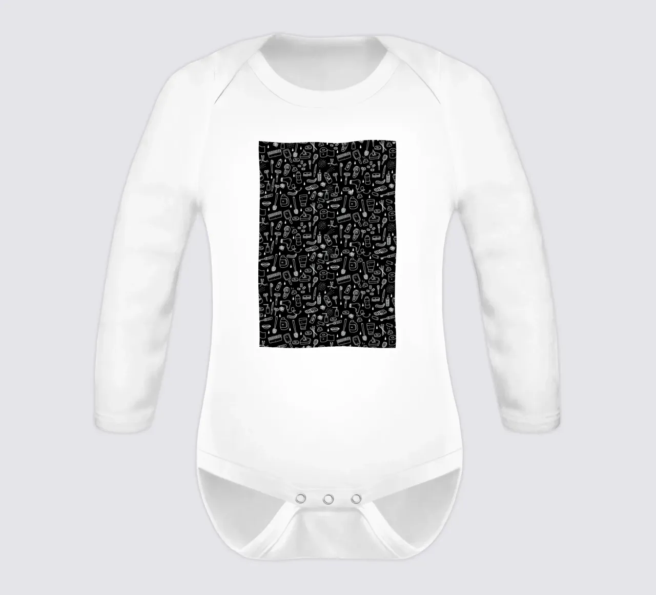 Shower Pattern (black) body neonato maniche lunghe da Herzette