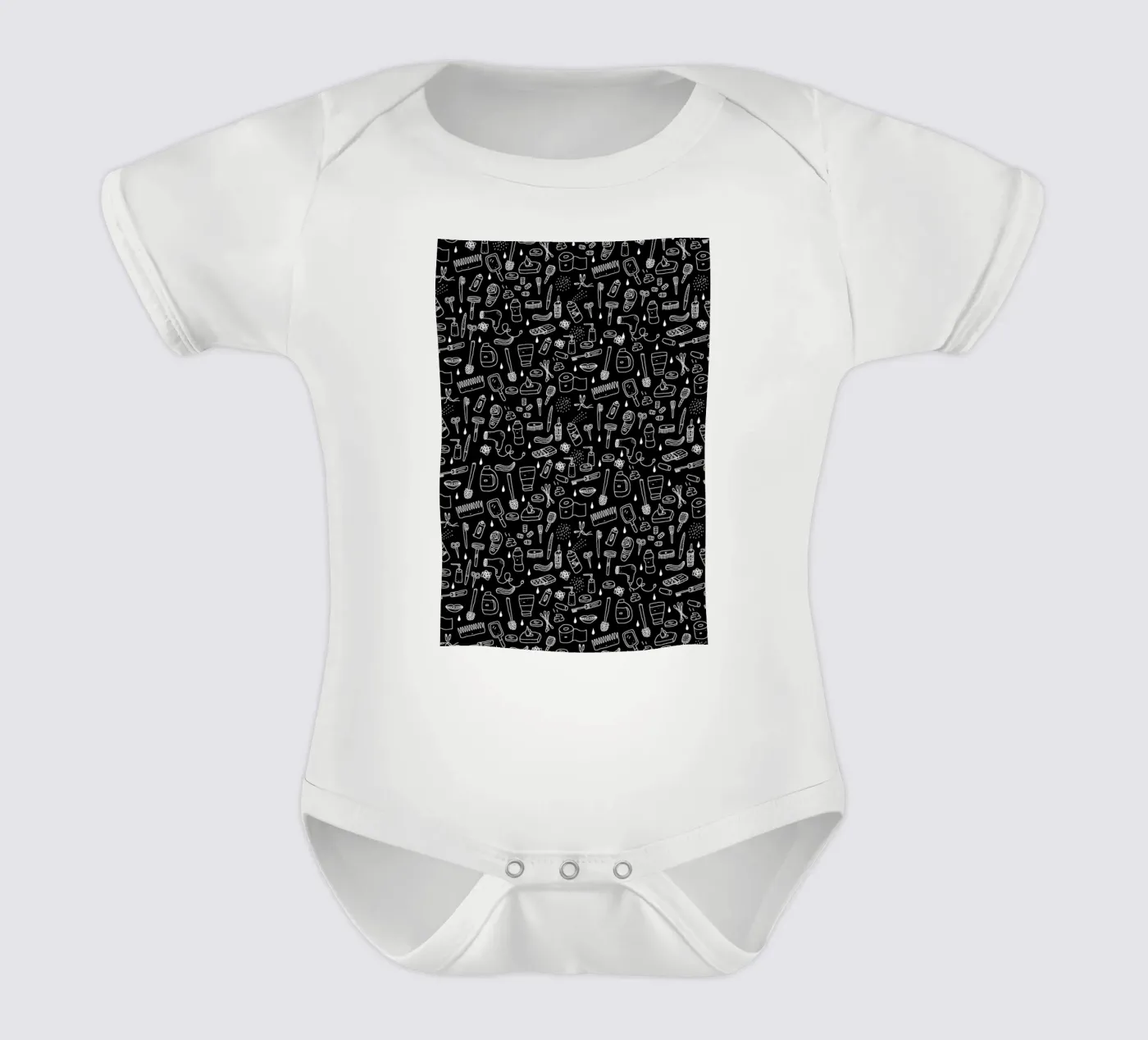 Shower Pattern (black) Kurzarm Babybody von Herzette
