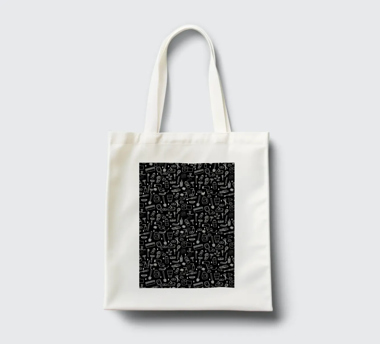 Shower Pattern (black) borsa in juta da Herzette