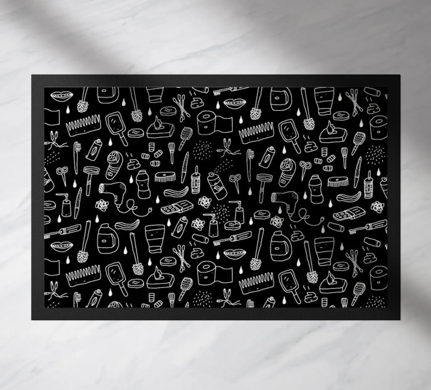 Shower Pattern (black) zerbino da Herzette