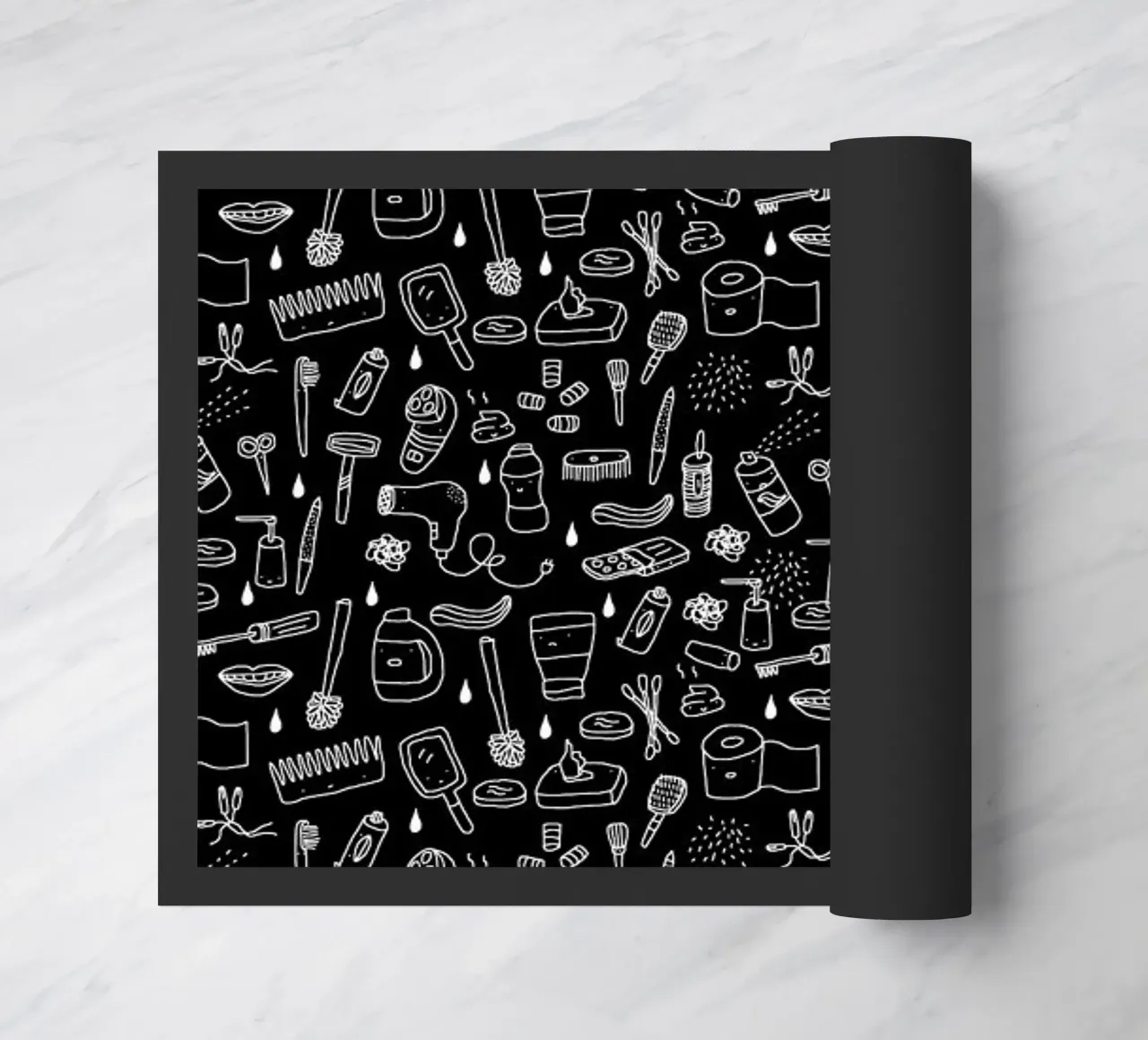 Shower Pattern (black) zerbino da Herzette