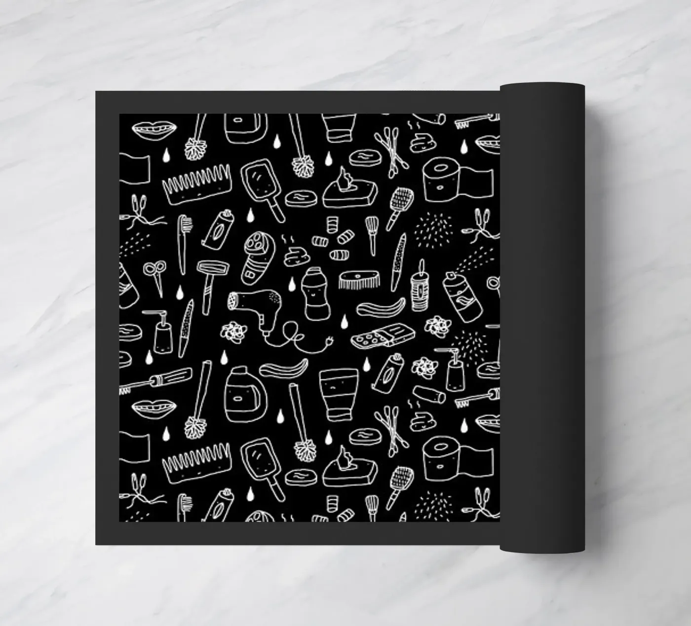 Shower Pattern (black) Fußmatte von Herzette