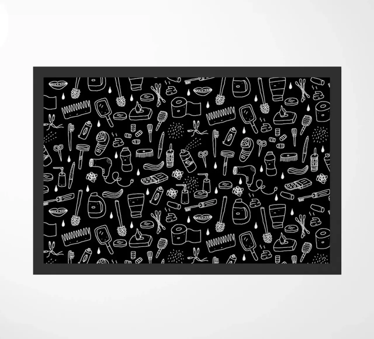 Shower Pattern (black) zerbino da Herzette