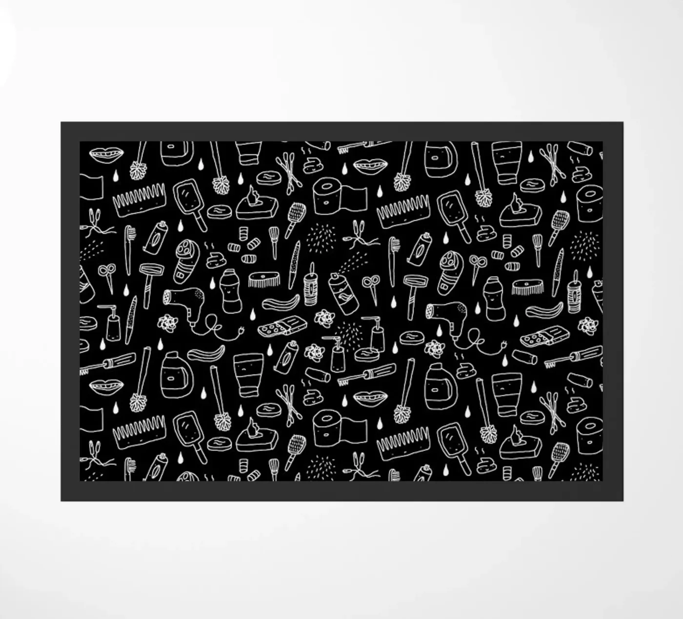 Shower Pattern (black) Fußmatte von Herzette