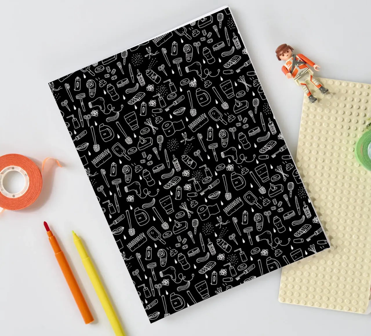 Shower Pattern (black) notebook by Herzette