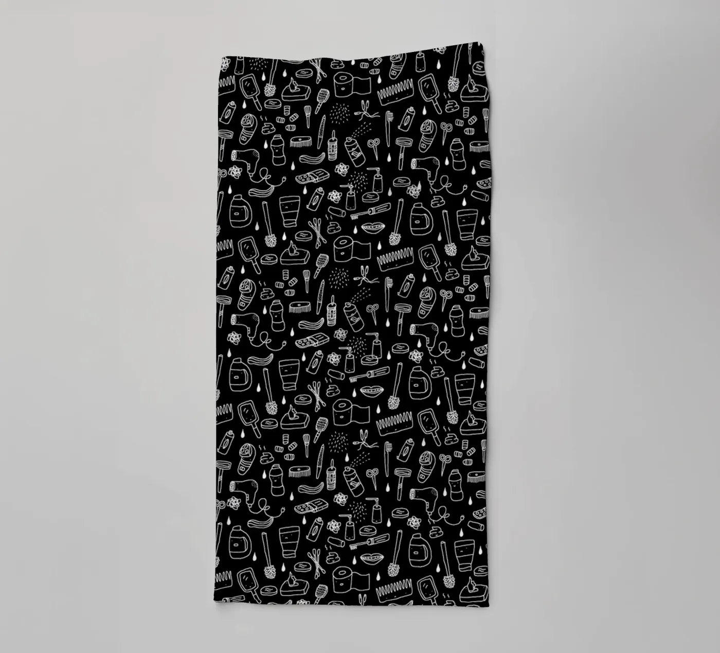 Shower Pattern (black) badhanddoek van Herzette