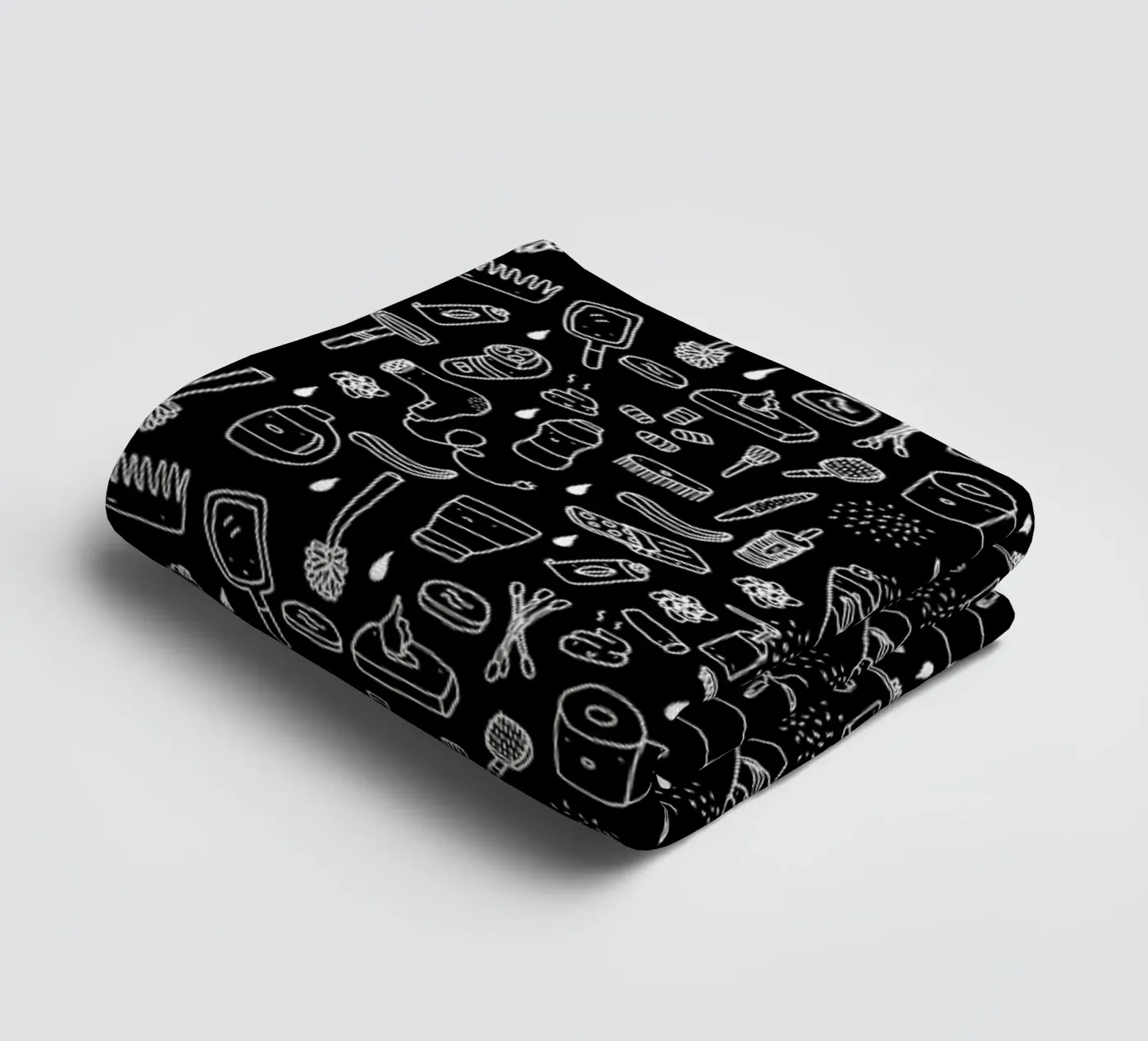 Shower Pattern (black) badhanddoek van Herzette