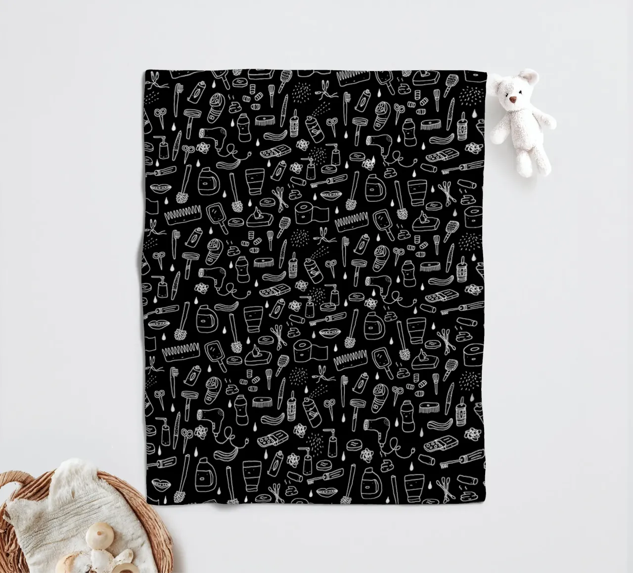 Shower Pattern (black) Fleecedecke von Herzette