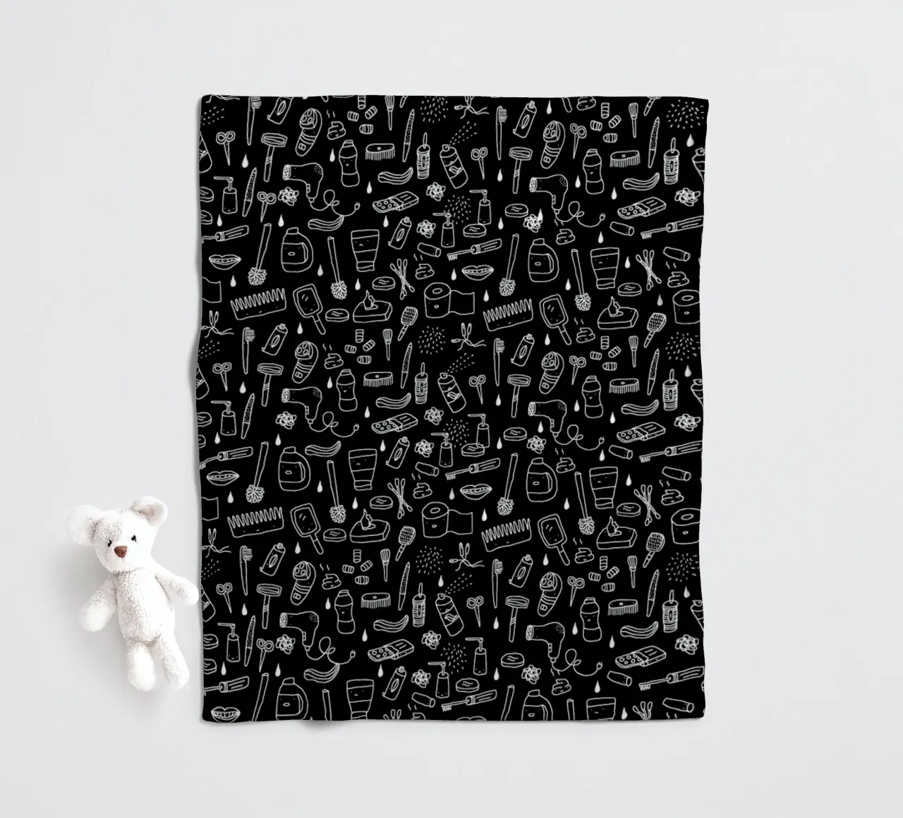 Shower Pattern (black) Fleecedecke von Herzette