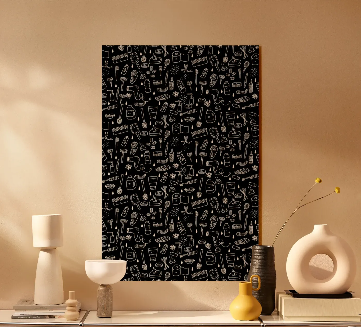 Shower Pattern (black) plexiglas de Herzette
