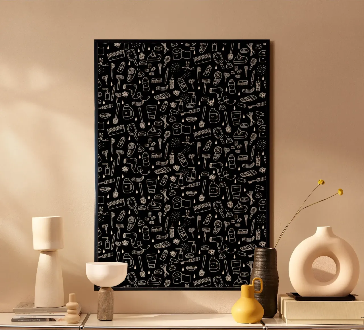 Shower Pattern (black) poster da Herzette