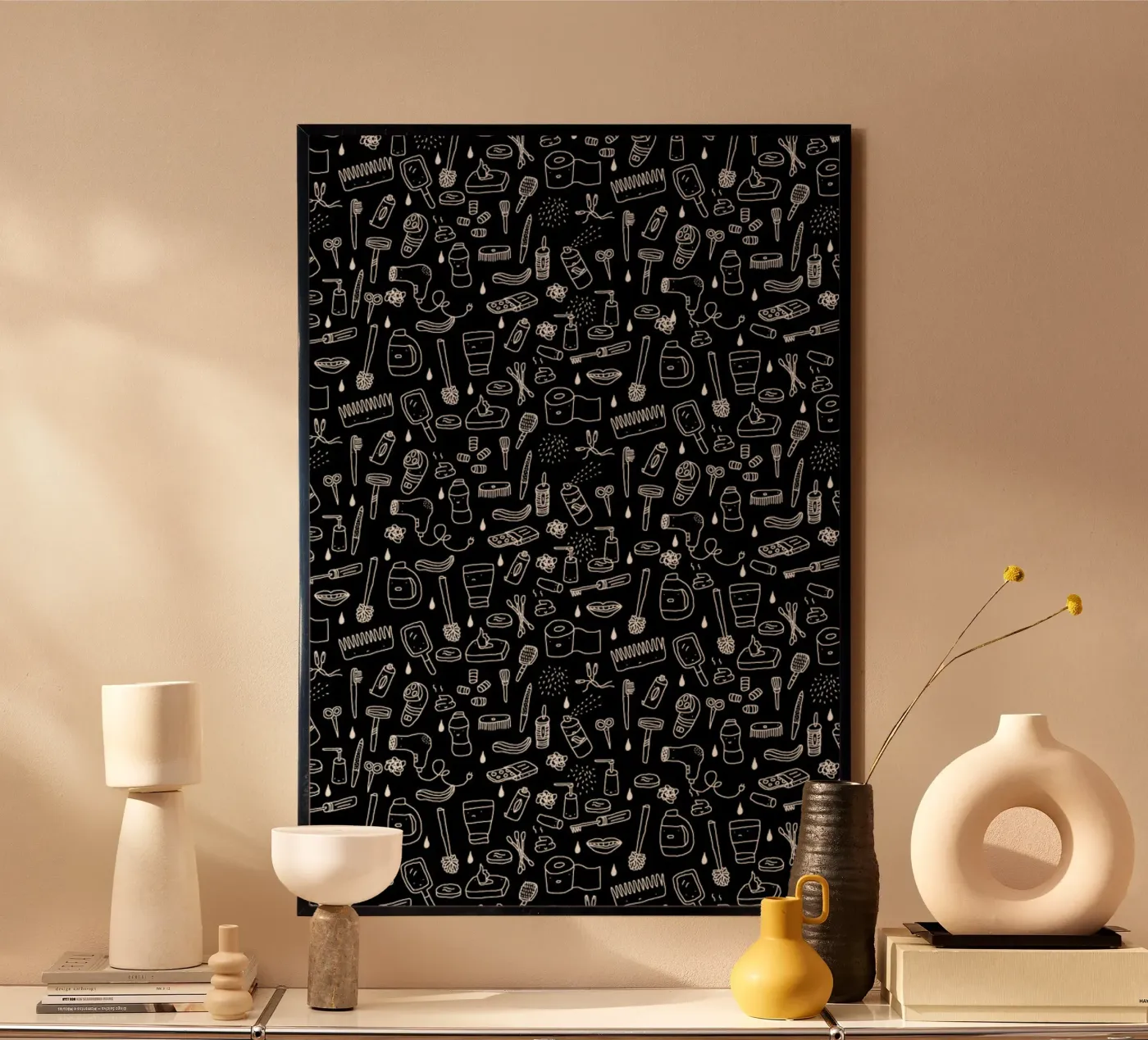 Shower Pattern (black) poster da Herzette