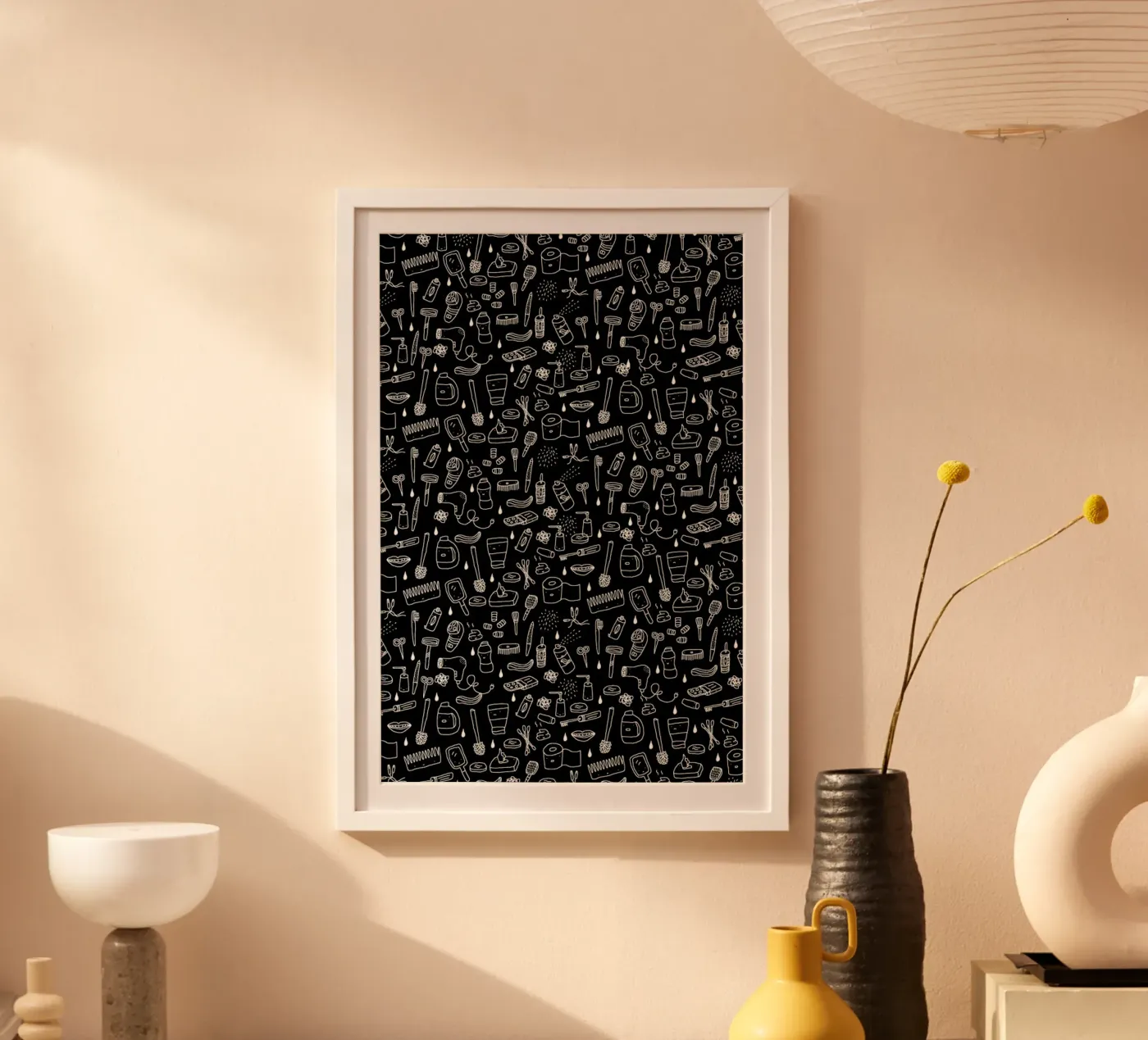 Shower Pattern (black) poster da Herzette