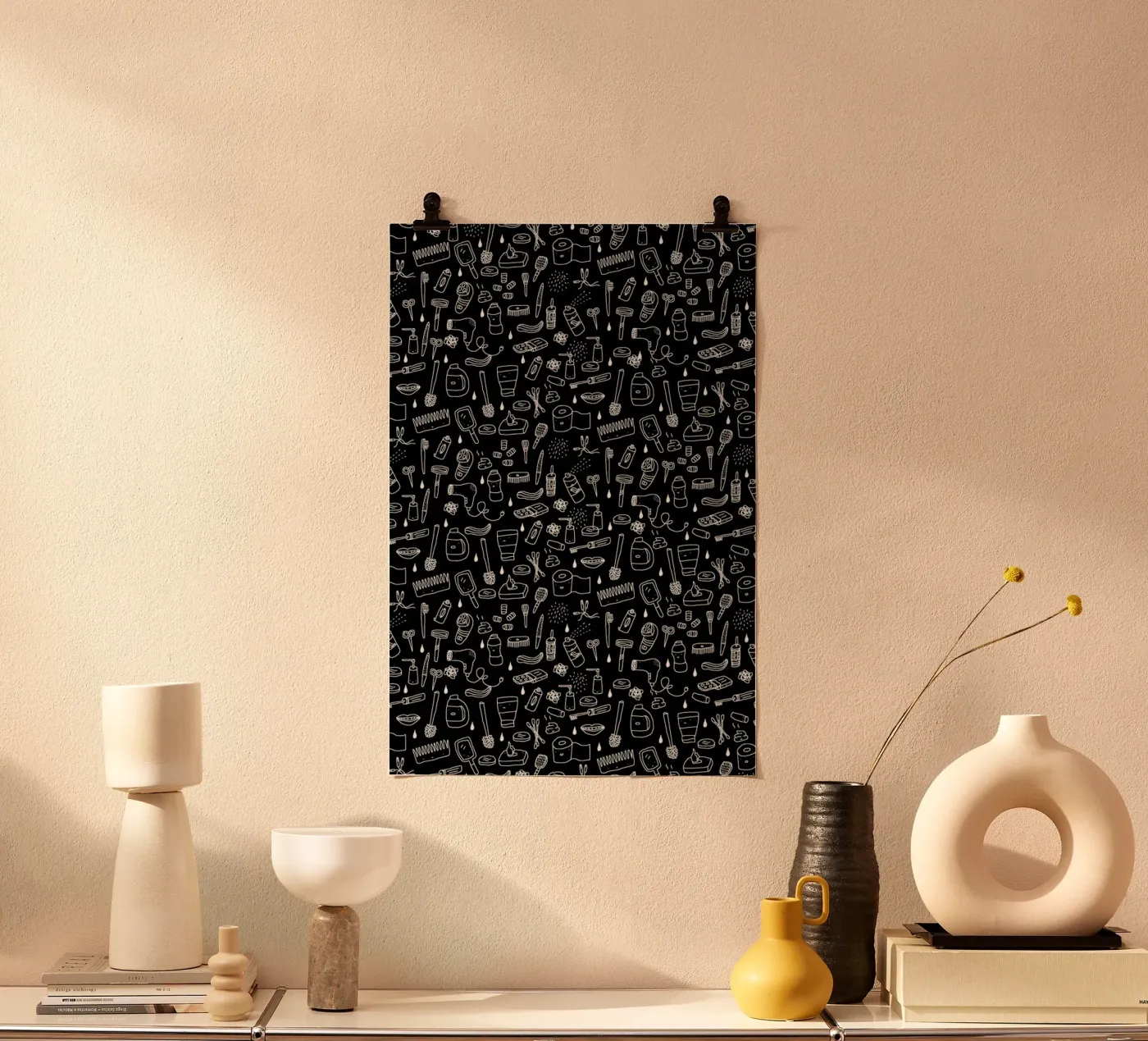 Shower Pattern (black) poster da Herzette