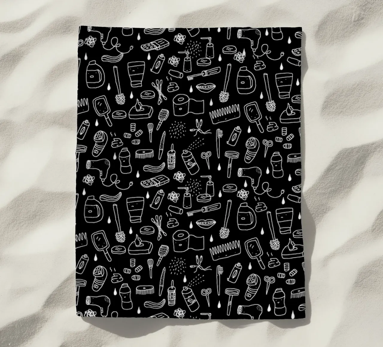 Shower Pattern (black) telo mare da Herzette