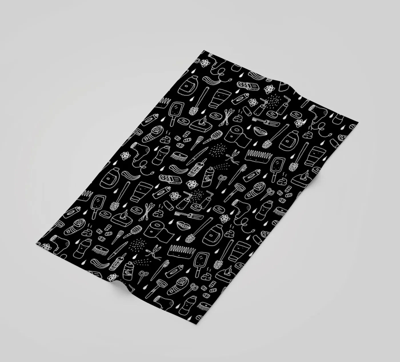 Shower Pattern (black) beach towel by Herzette