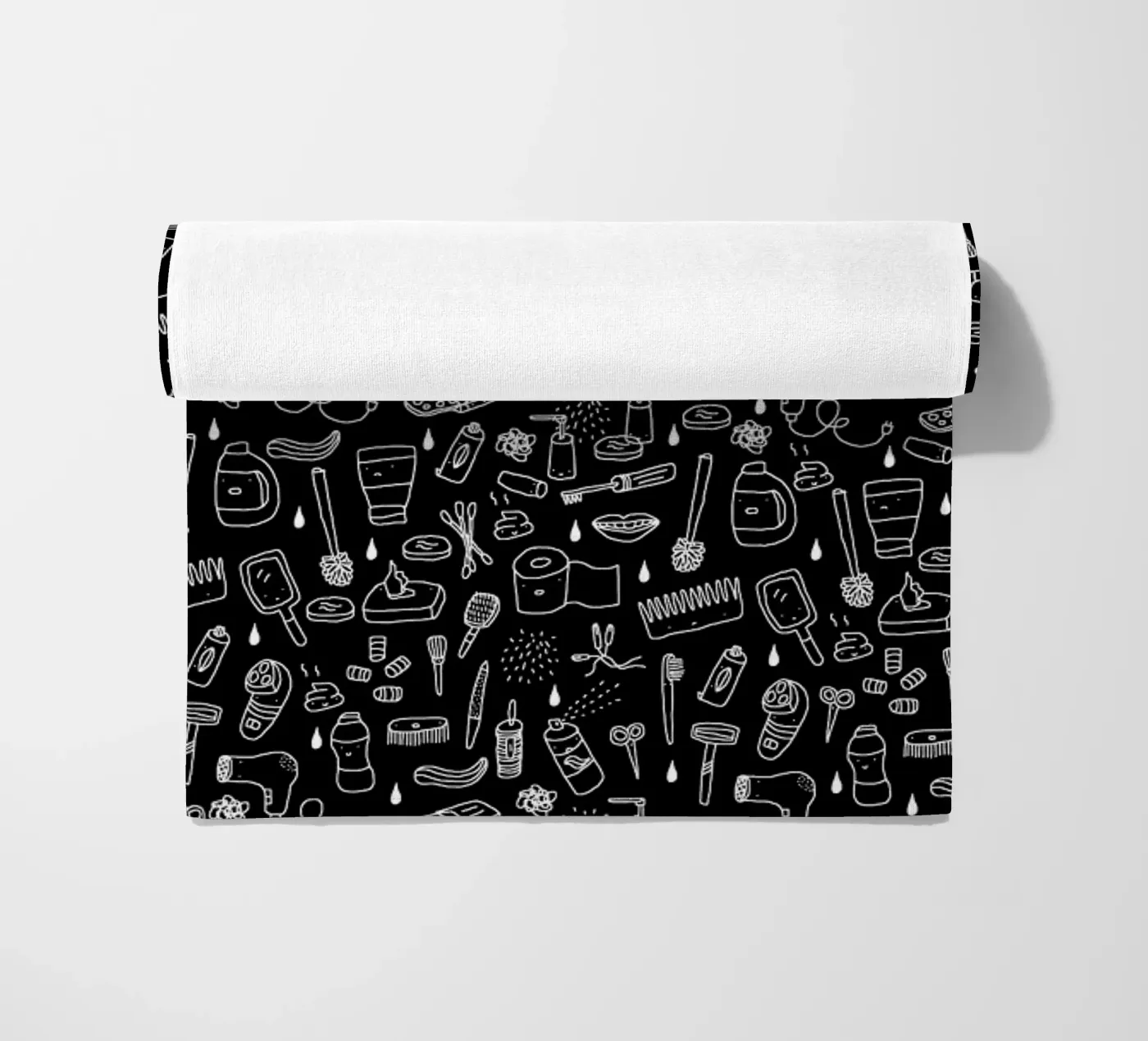 Shower Pattern (black) strandhanddoek van Herzette