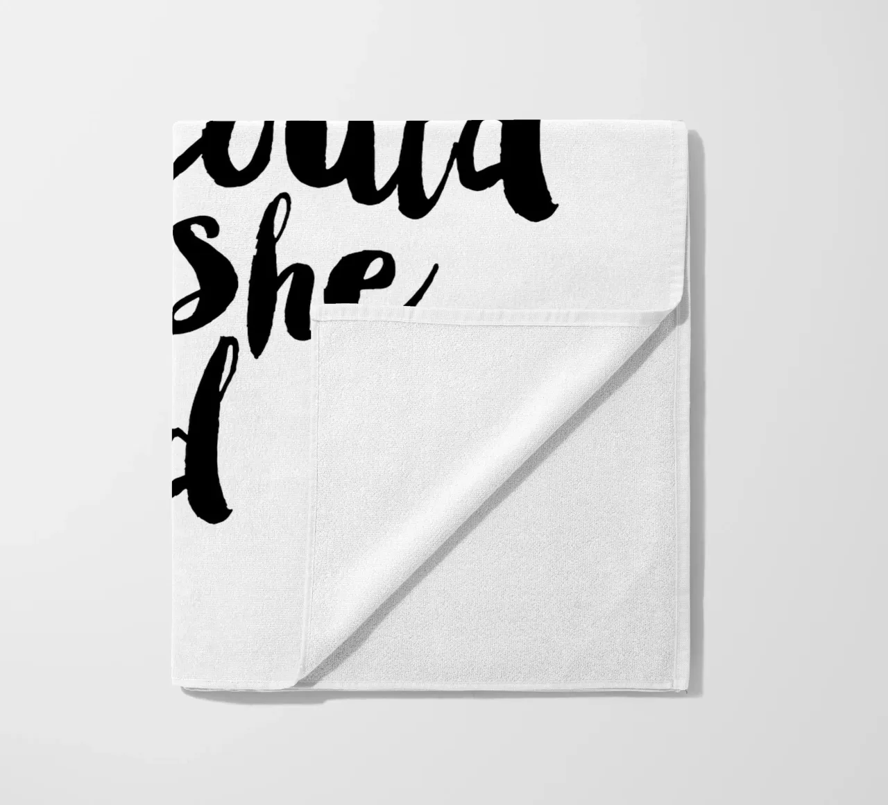 Sie glaubte, sie könnte es, also tat sie es: Typografie Design Strandtuch von THE MOTIVATED TYPE