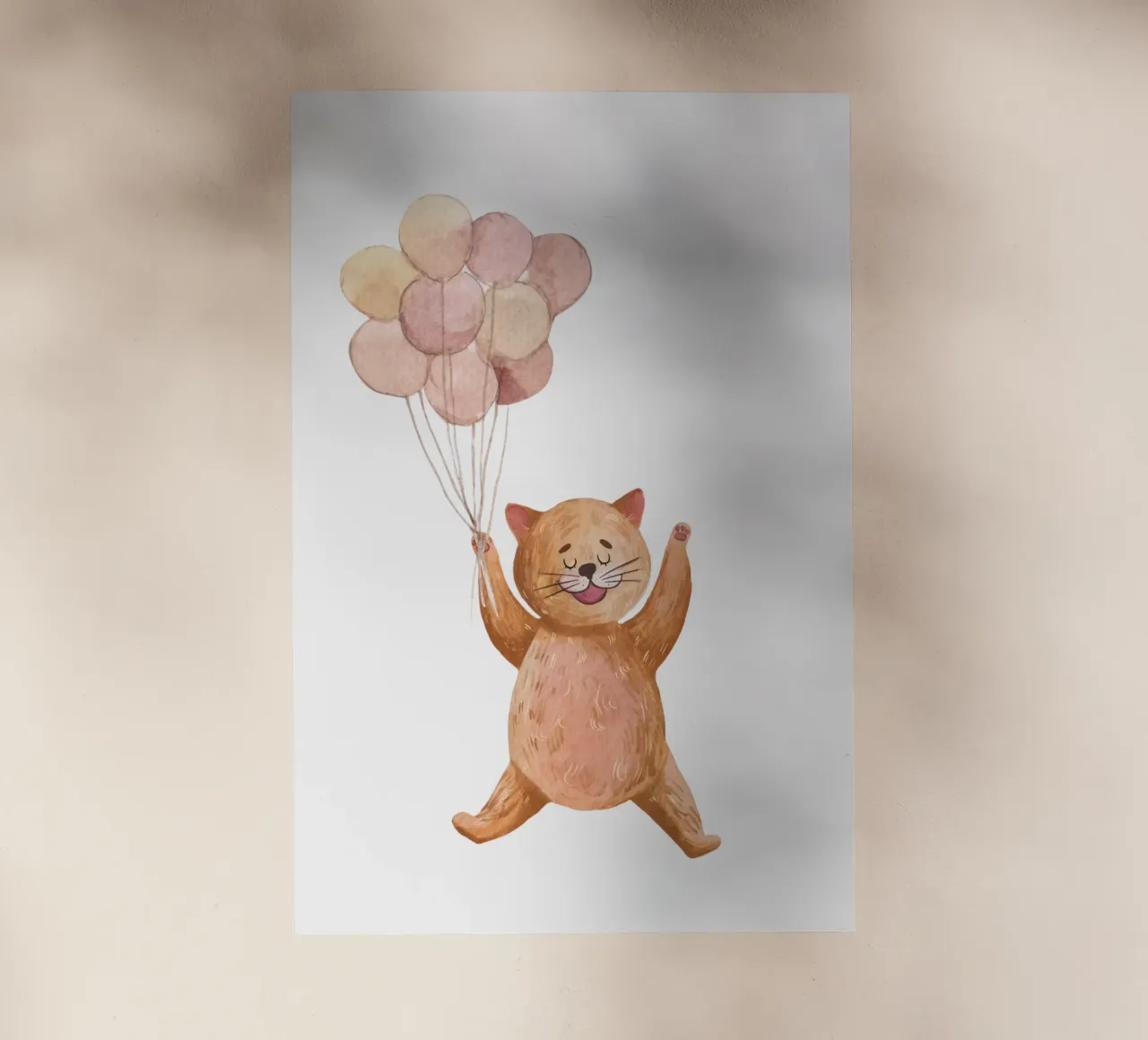 L'avventura di Kitty in mongolfiera pellicola backlit da Doodle Dreams Art