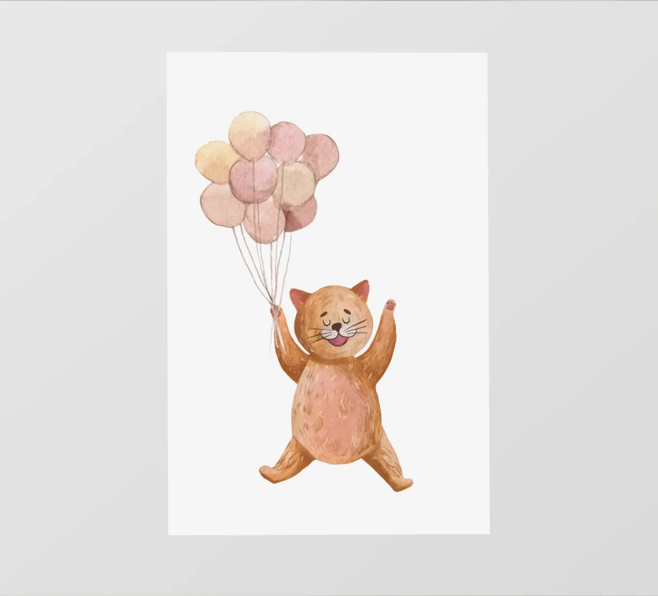 L'avventura di Kitty in mongolfiera telo in pvc da Doodle Dreams Art