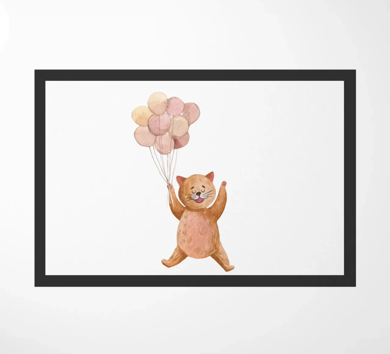 L'avventura di Kitty in mongolfiera zerbino da Doodle Dreams Art