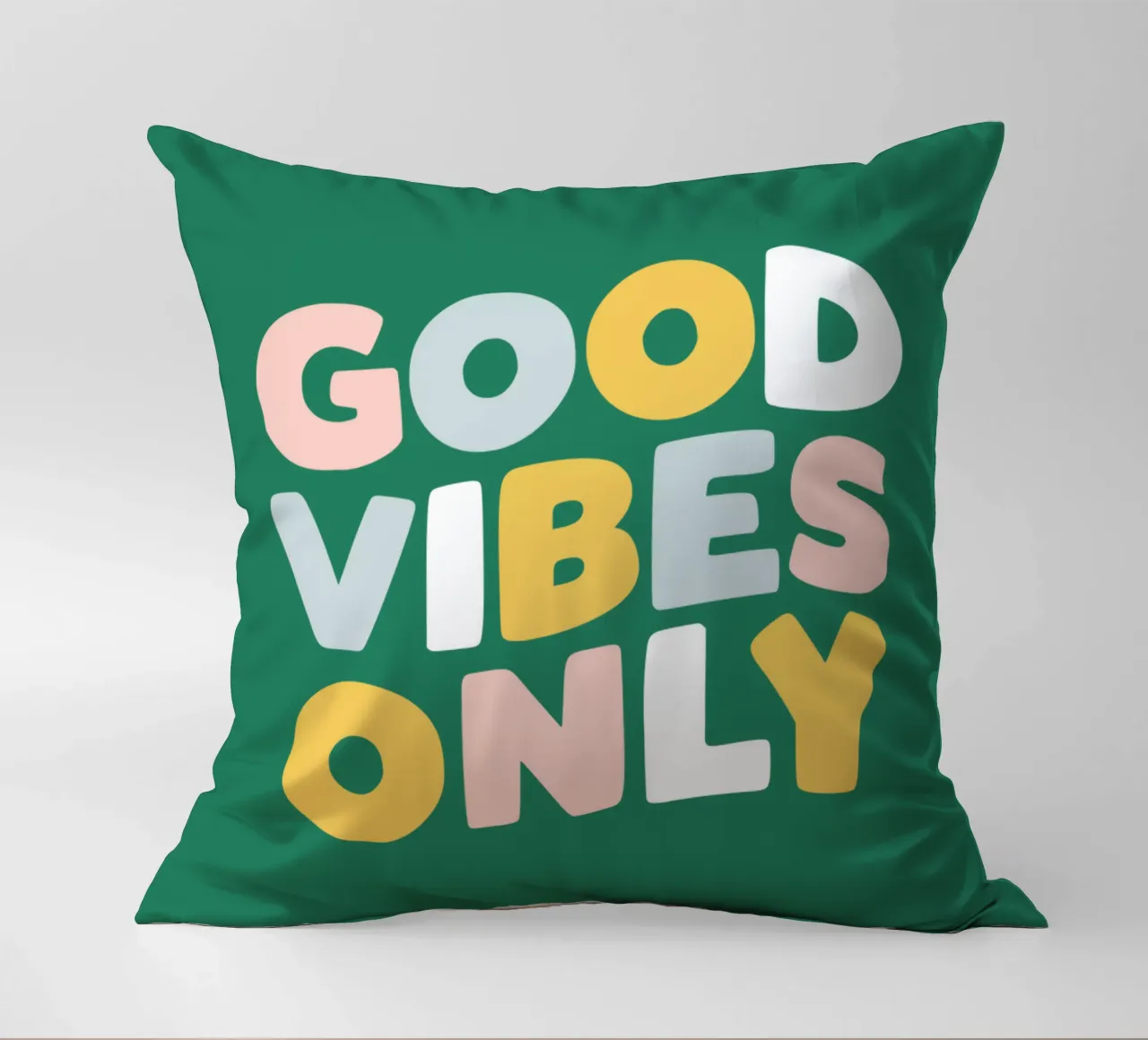 Good Vibes Only Typography Design decorative cushion by THE MOTIVATED TYPE